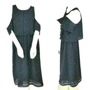 Mossimo Chiffon Cold Shoulder Tiered A-Line Dress